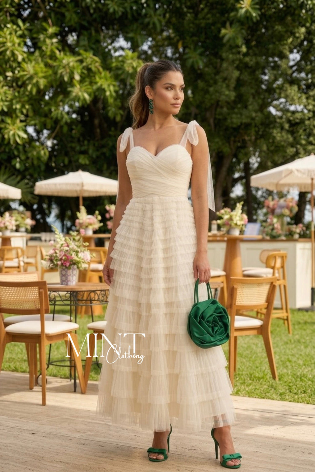 Elena Cream Midi Dress