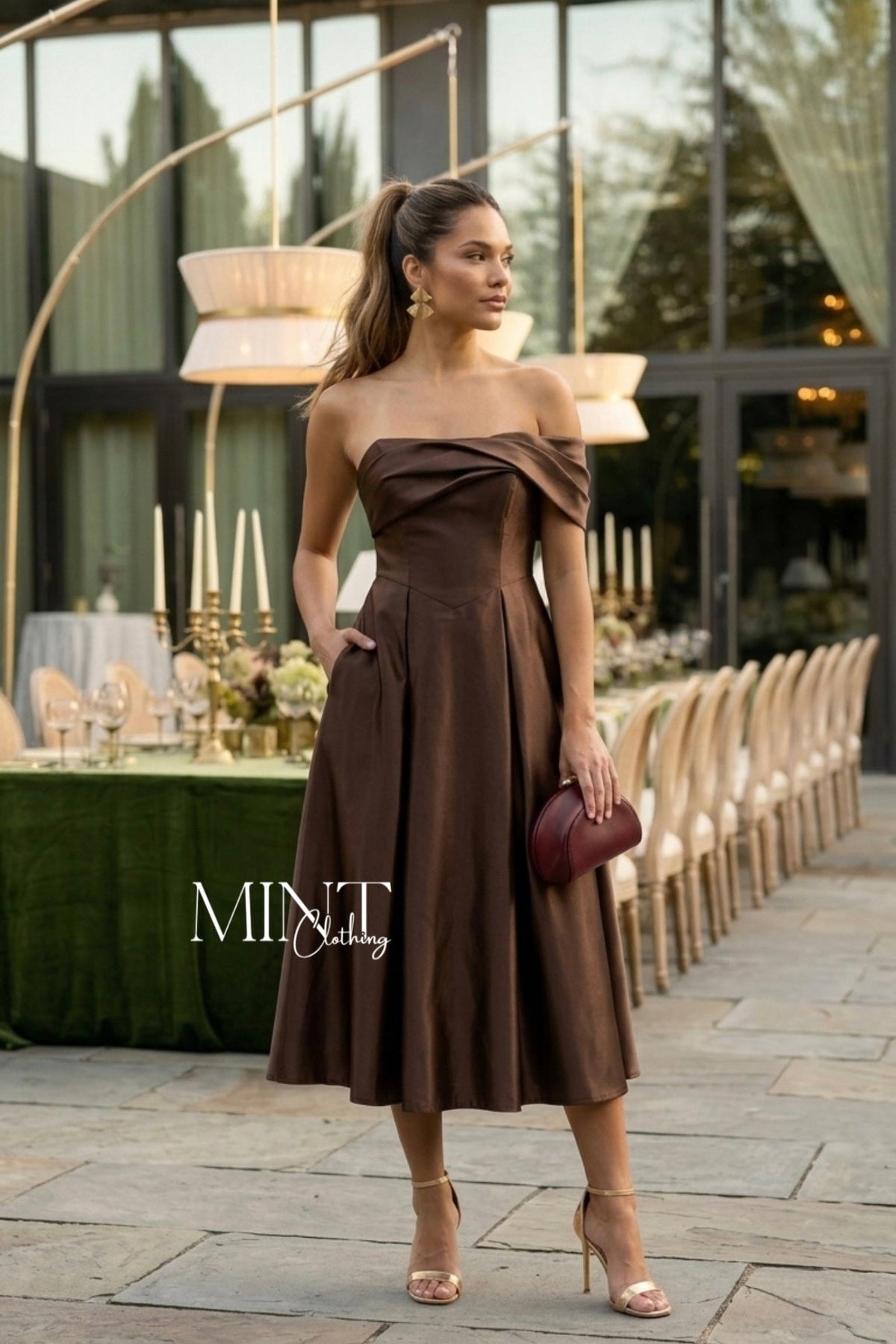 Cassie Chocolate Midi Dress