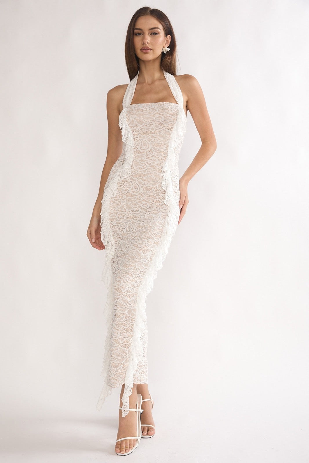 Ivory Lace Midi Dress