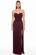 Magnolia Burgundy Fringed Maxi Dress
