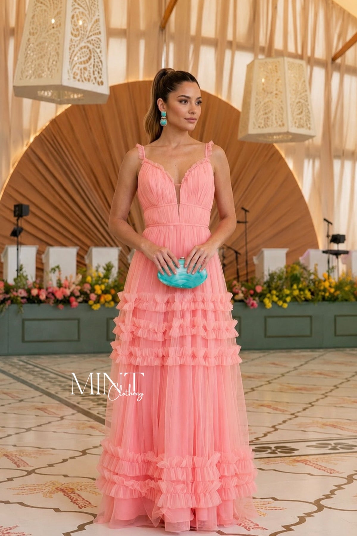 Corallina Tulle Maxi Dress