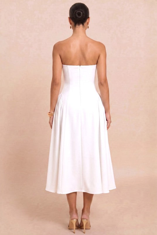 Lilly Off White Midi Dress