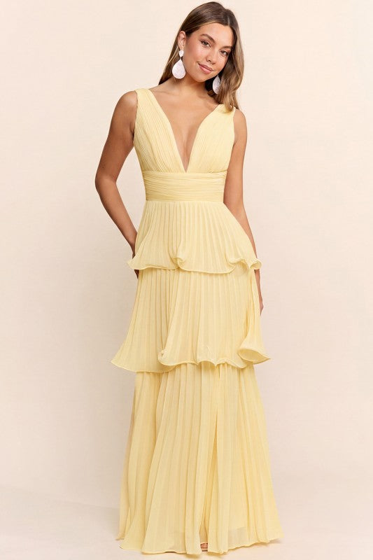 Azucena Pale Yellow Maxi Dress