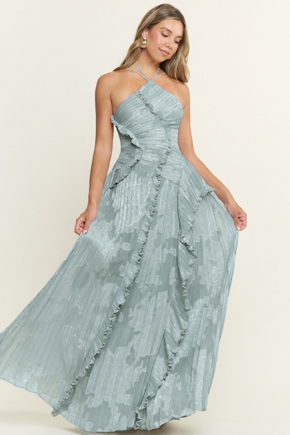 Cassandra Dusty Blue Maxi Dress