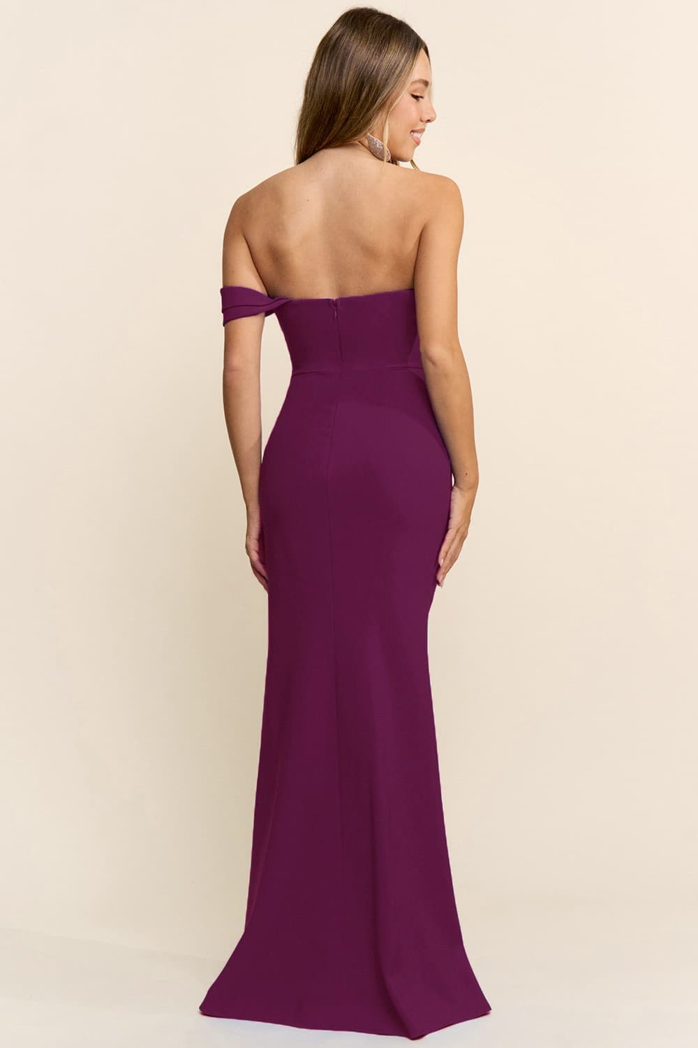 Plum Draped Gown