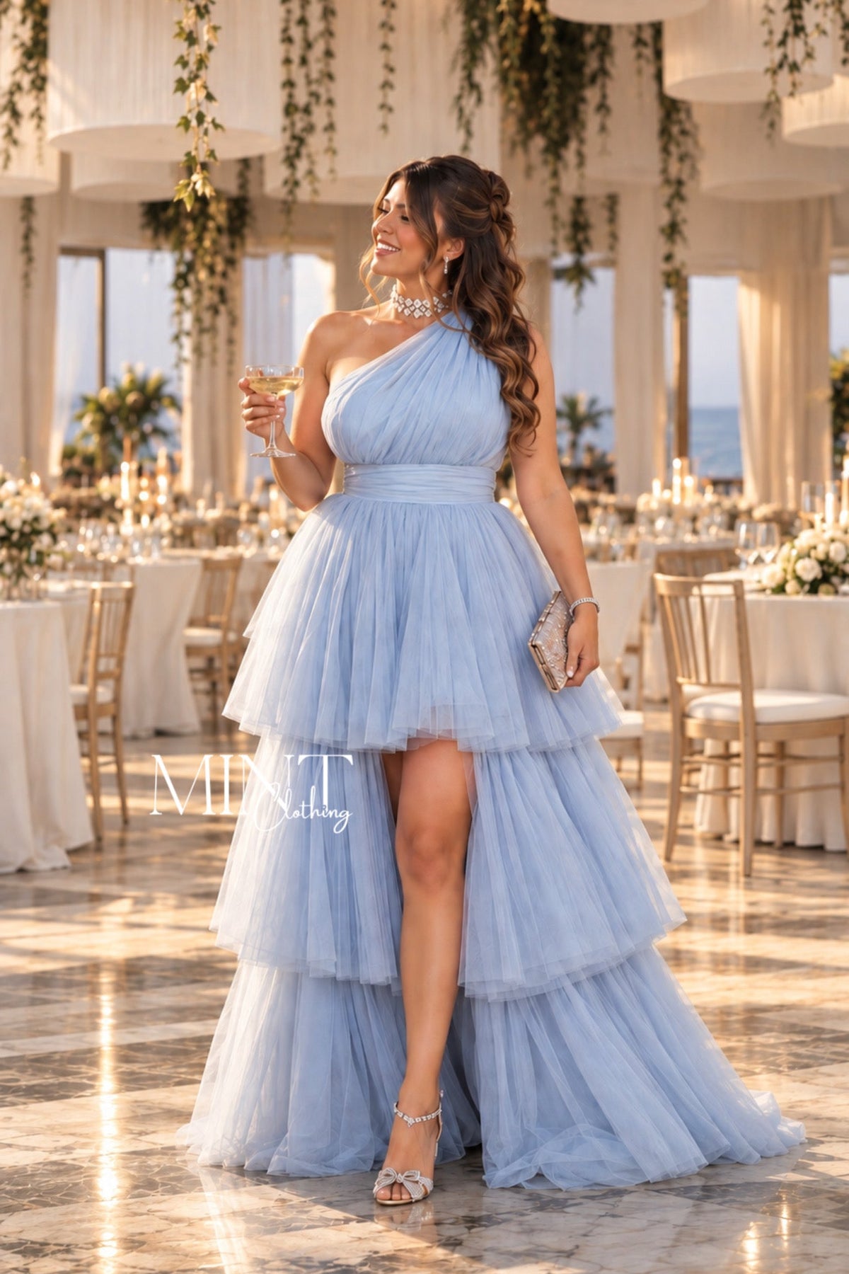 Selenia Baby Blue Maxi Dress