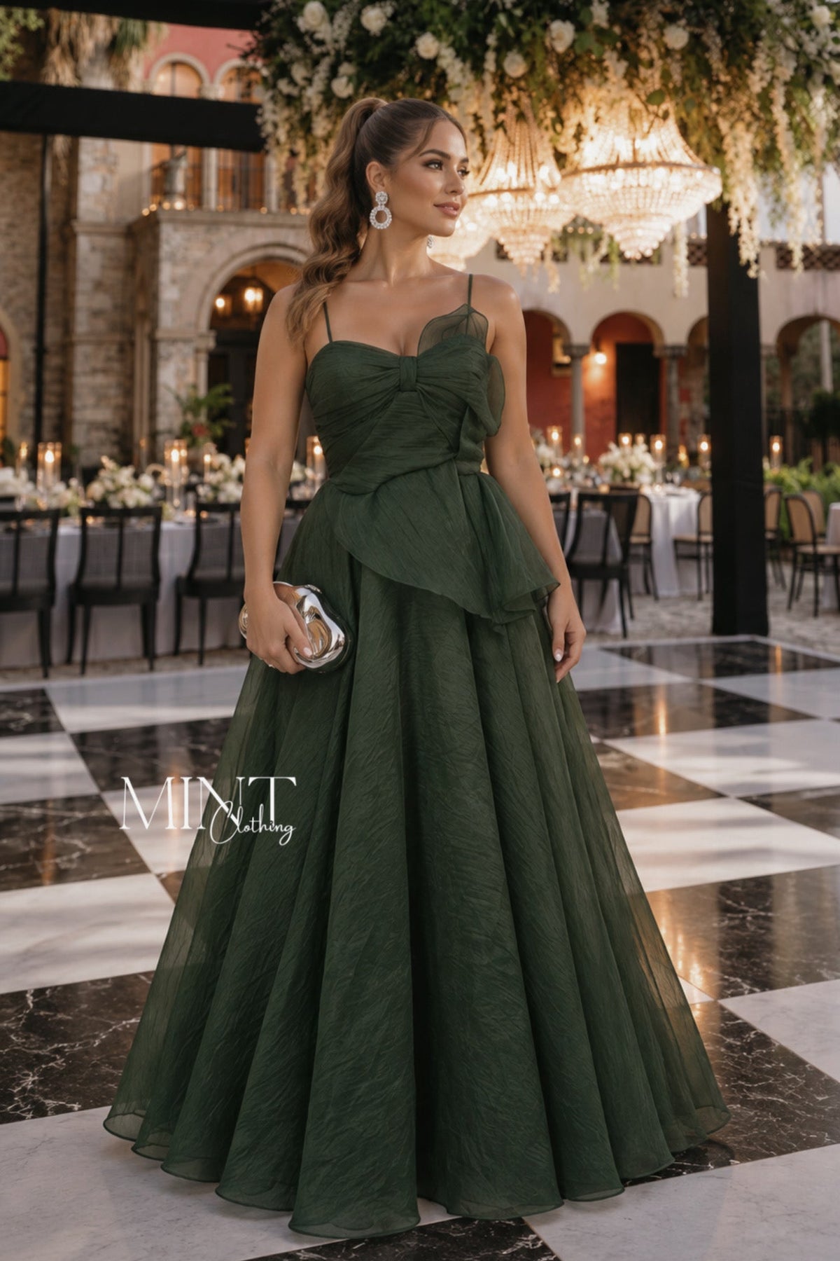 Romina Dark Olive Maxi Dress
