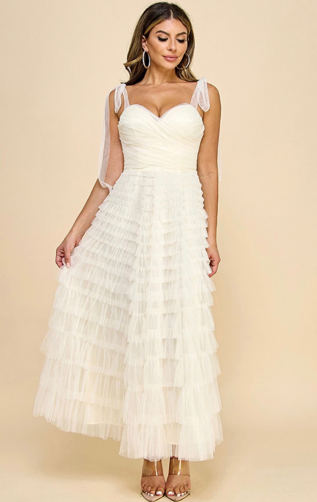 Elena Cream Midi Dress