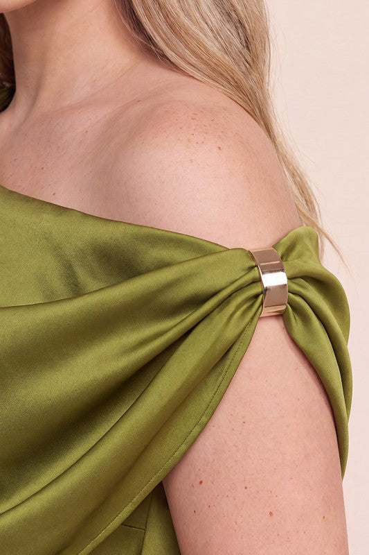 Tannia Olive Maxi Dress (Plus Size)
