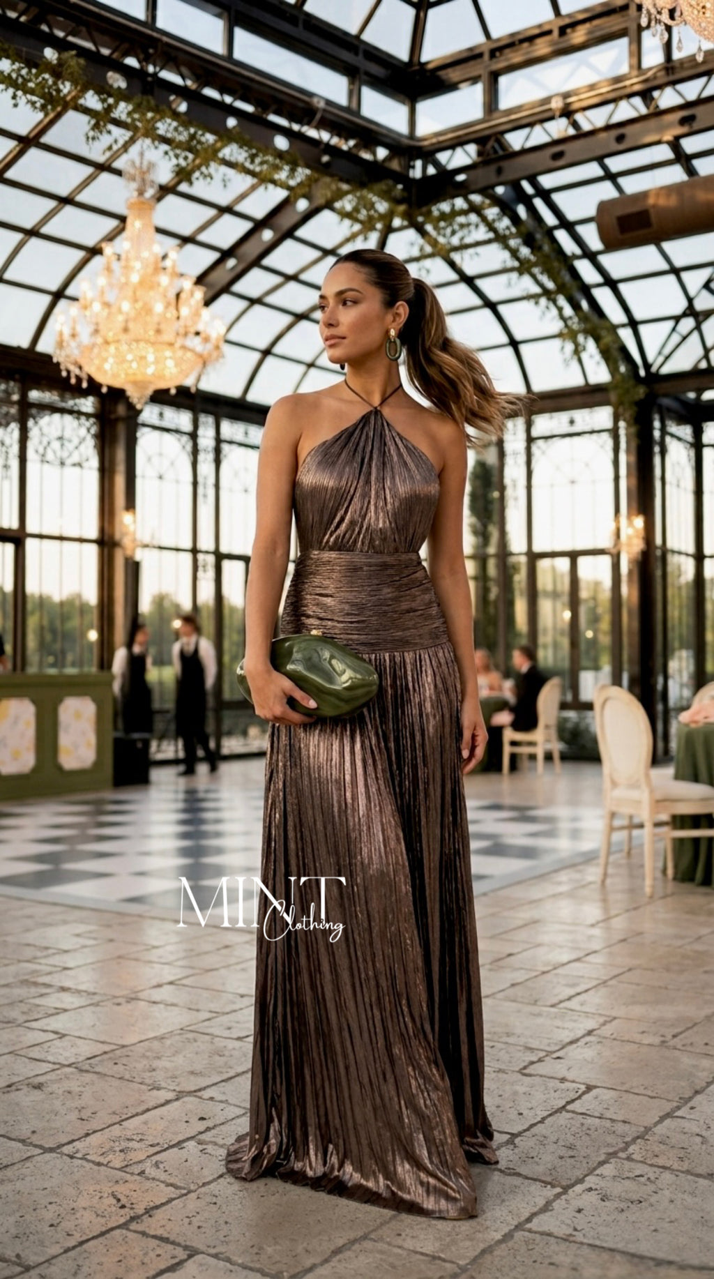 Aurelia Pleated Gown