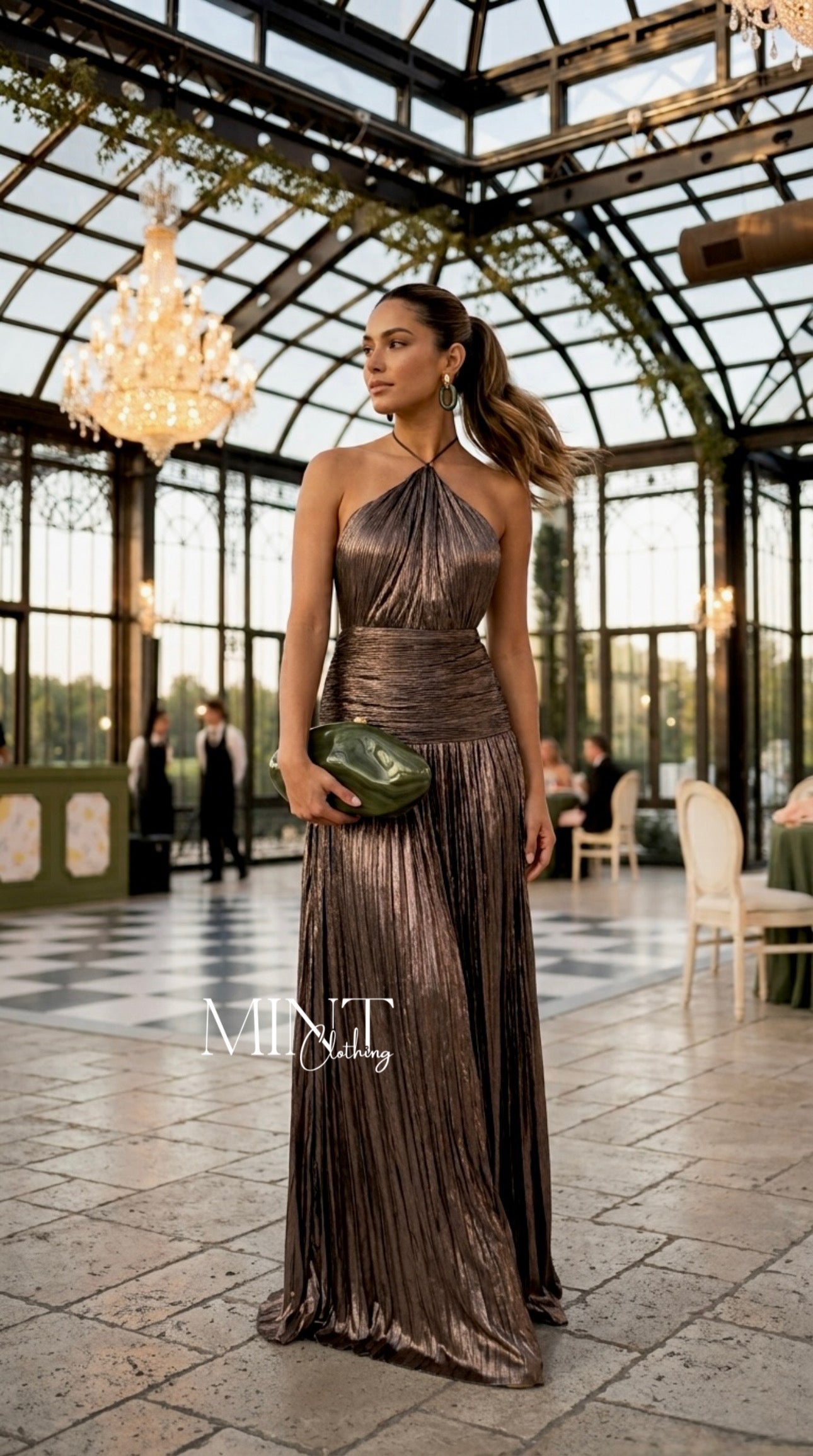 Aurelia Pleated Gown