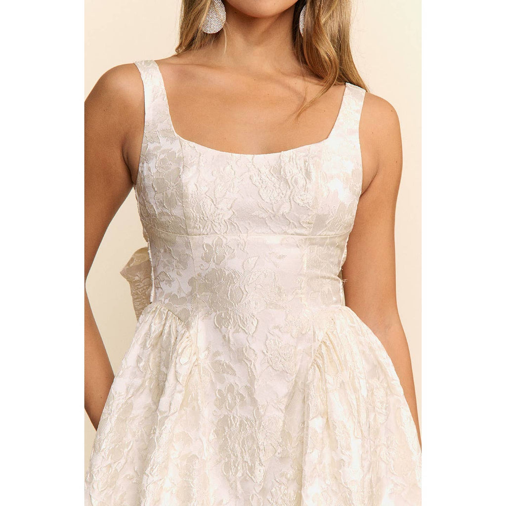 Isabelle Ivory Jacquard Midi Dress
