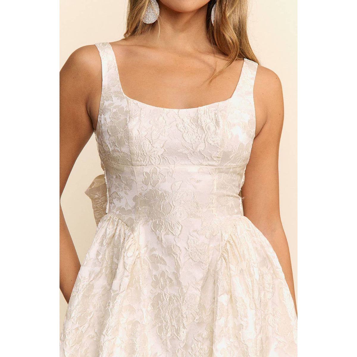 Isabelle Ivory Jacquard Midi Dress