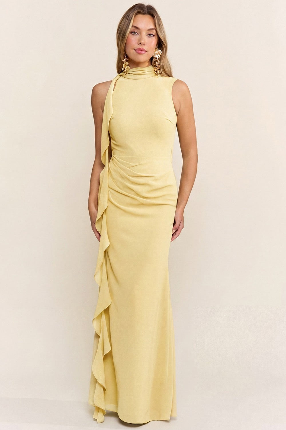 Stella Pale Yellow Maxi Dress