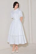 Woven Off White Midi Dress