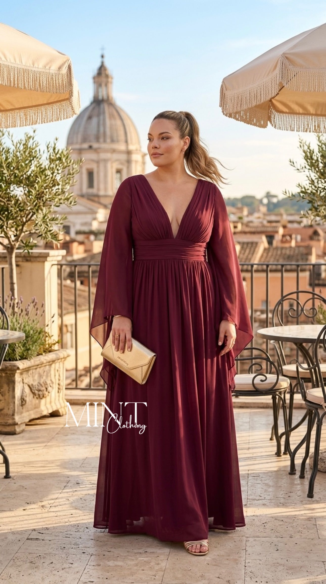 Annia Plus Gown – Wine