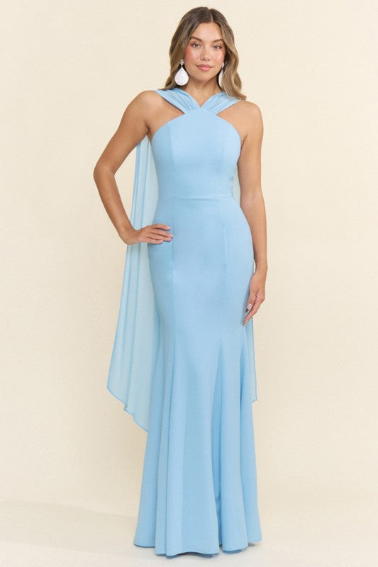 Alba Powder Blue Maxi Dress