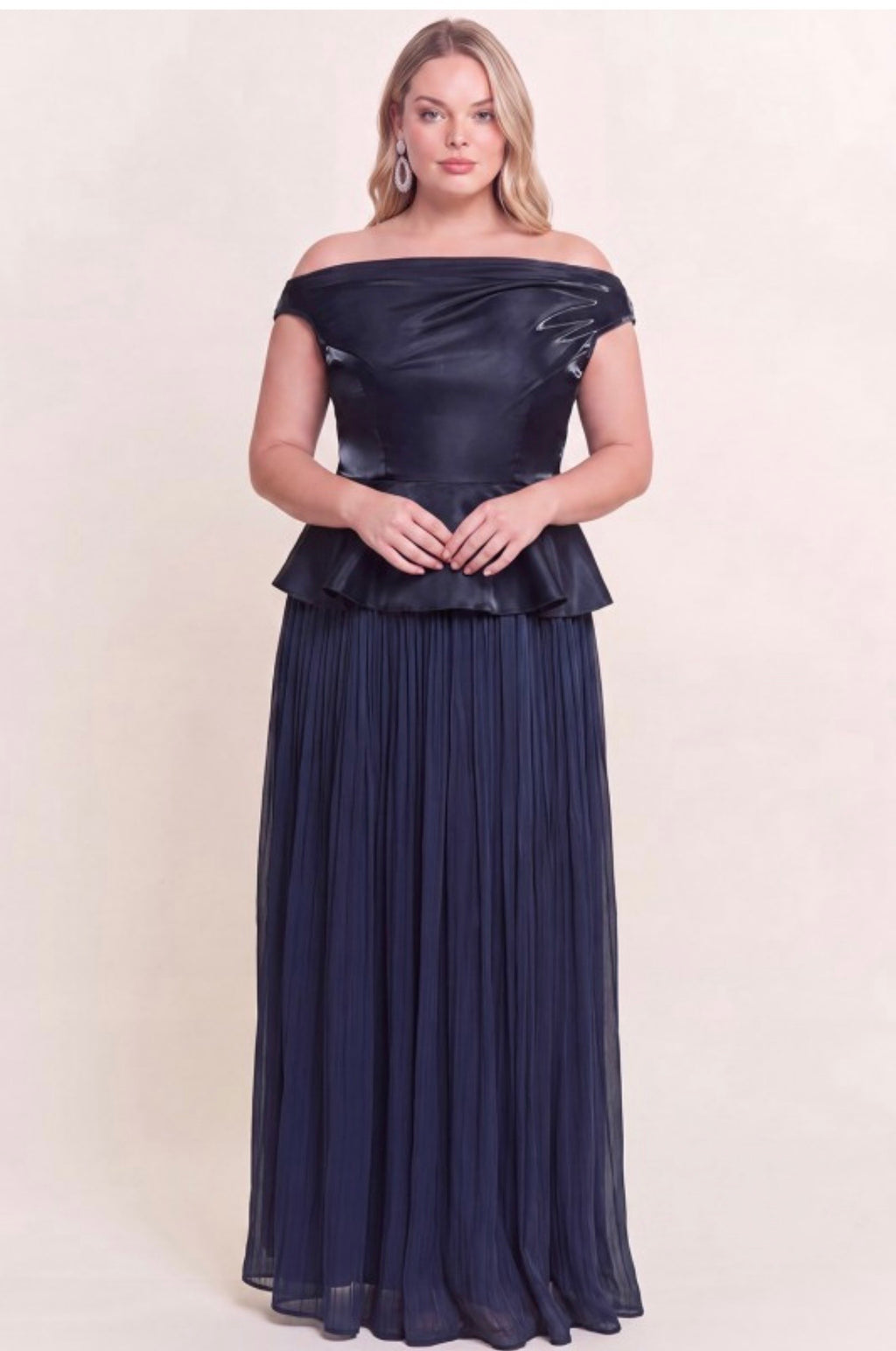 Colette Navy Blue Maxi Dress (Plus Size)