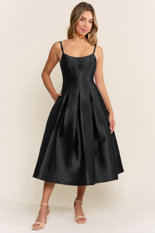 Paolina Black Midi Dress