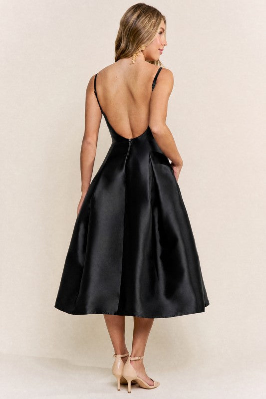 Paolina Black Midi Dress