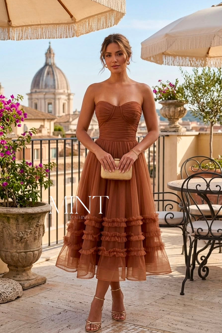 Terra Sienna Midi Dress
