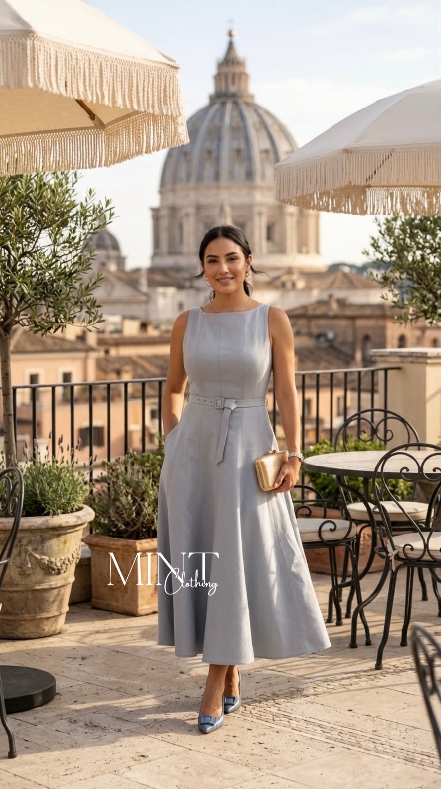 Light Blue Midi Dress