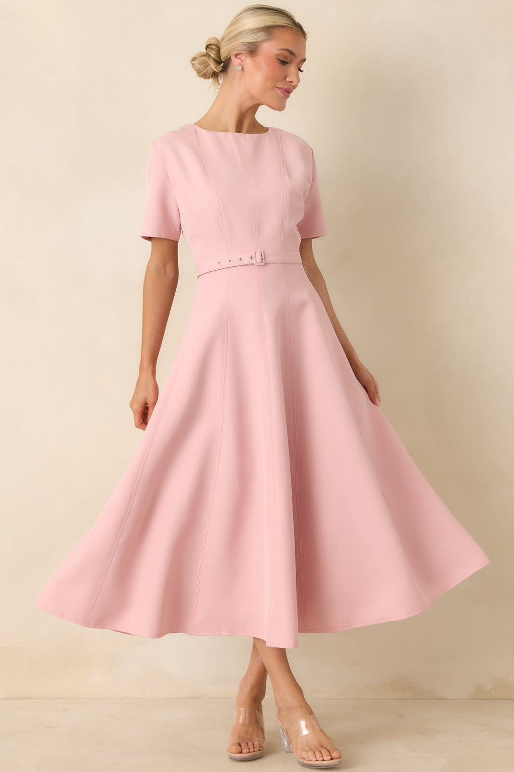 Baby Pink Midi Dress