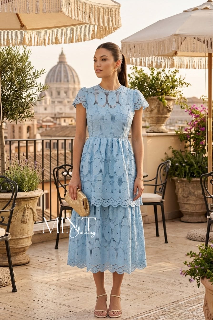 Sky Lace Midi Dress