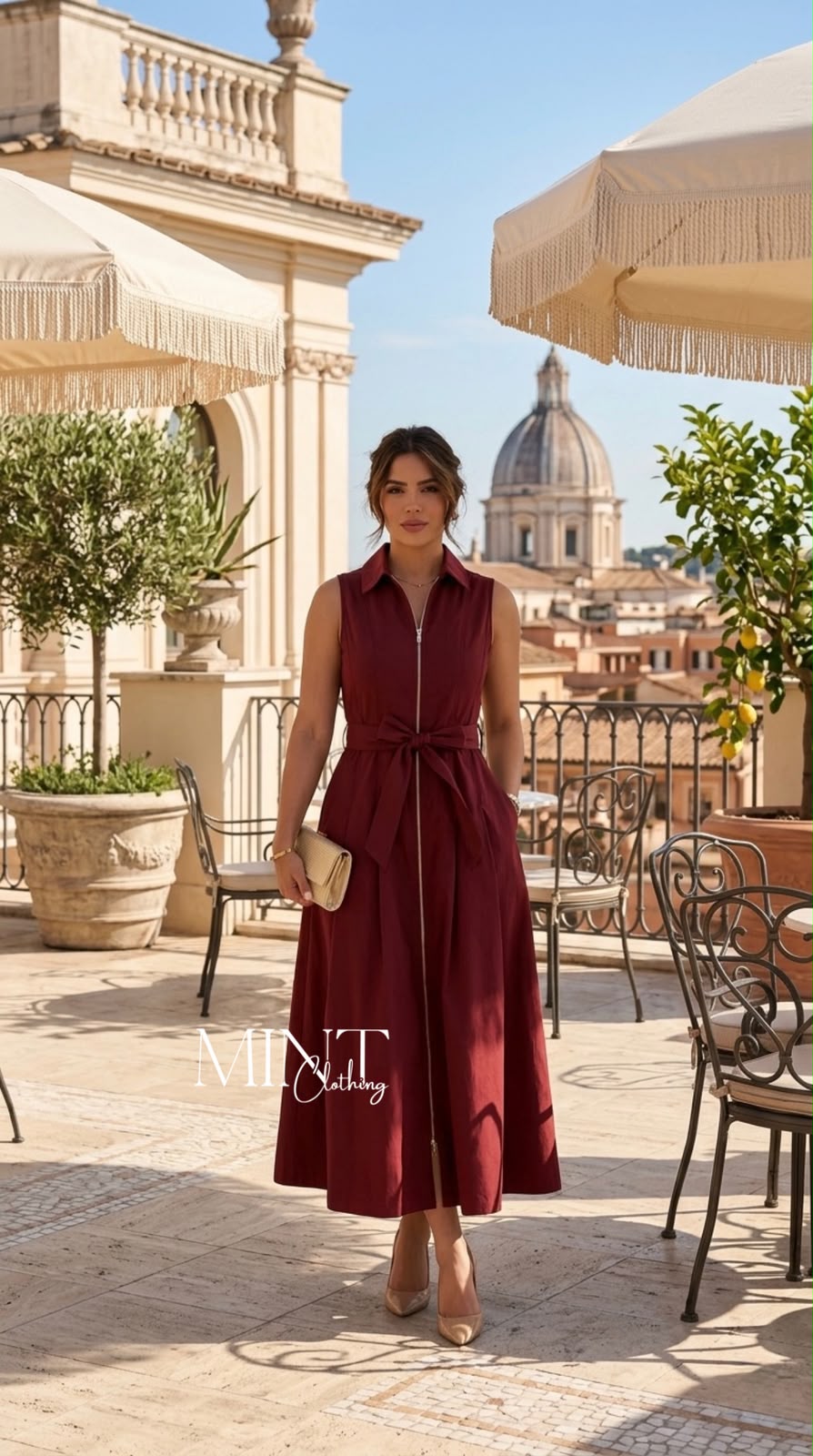 Wine Midi Dress