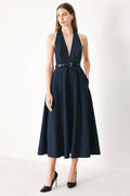 Navy Blue Midi Dress
