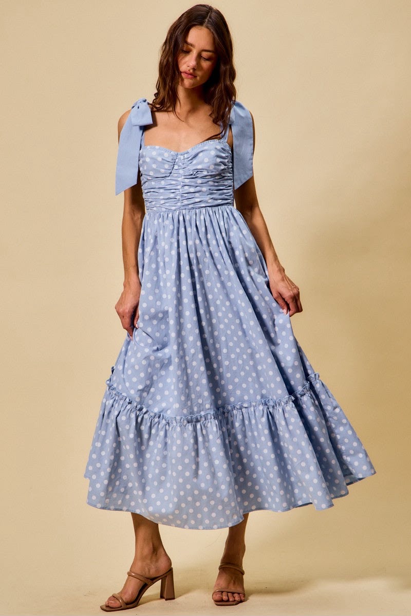 Bluebell Polka Dot Midi Dress