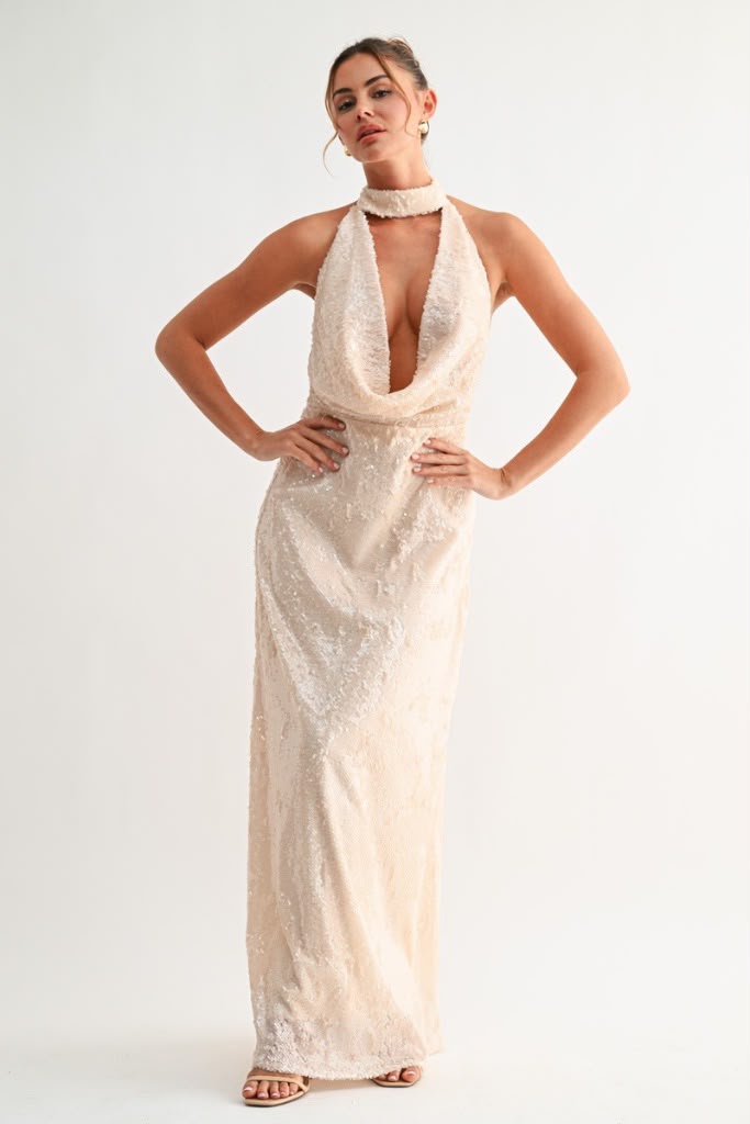 Champagne Lumière Maxi Dress