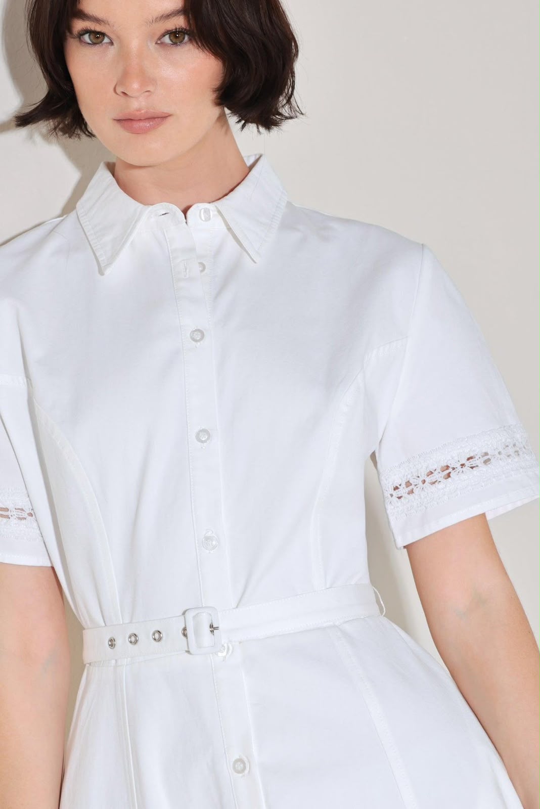 Woven Off White Midi Dress