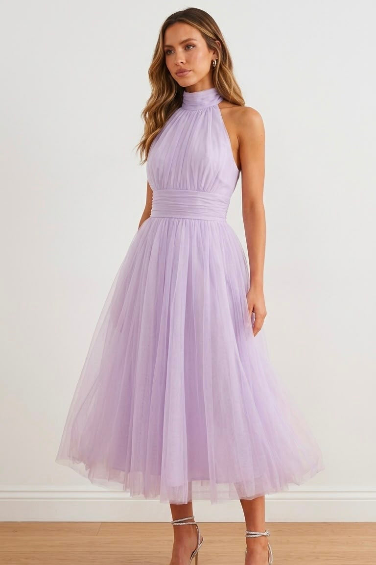 Lavender Étoile Tulle Midi Dress
