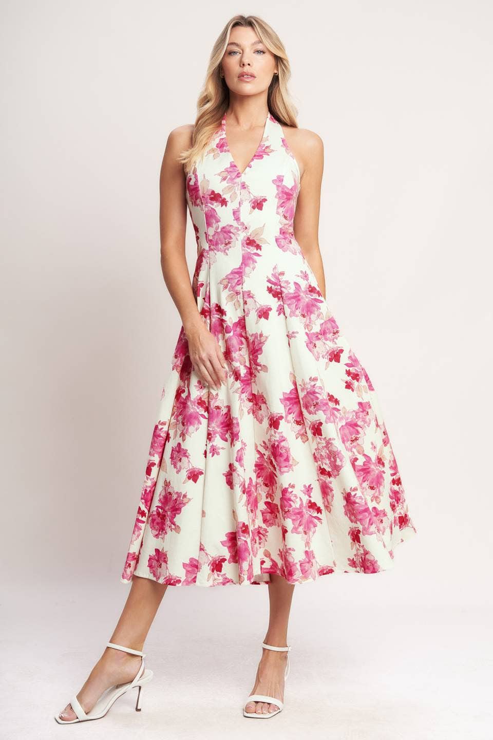 Fuchsia Bloom Midi Dress