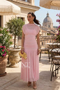 Blush Élan Midi Dress